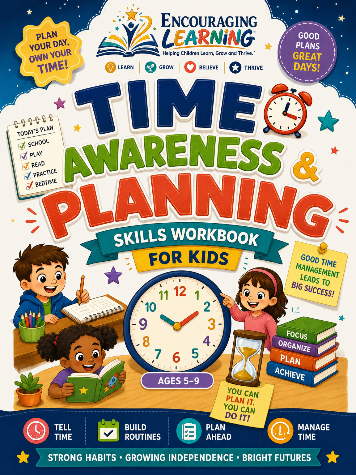Time Awareness & Planning Skills Workbook for Kids