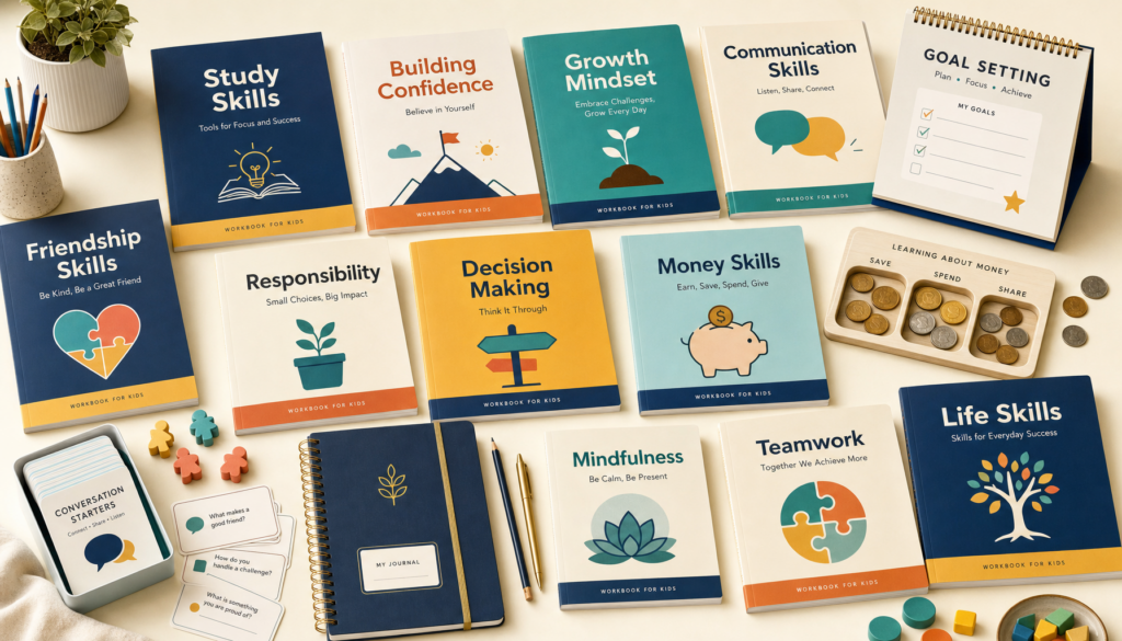 Encouraging Learning workbooks and activities for learning, personal growth, social skills, and life skills