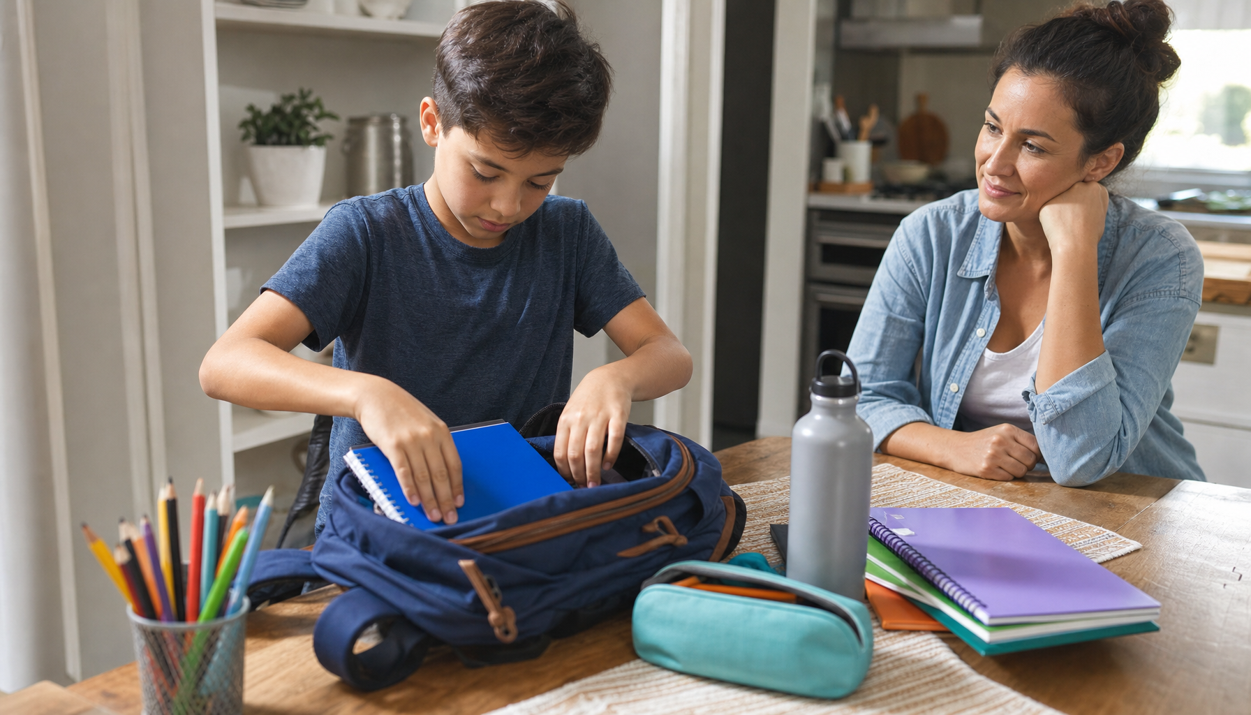 raising independent kids by letting a child pack his own school backpack