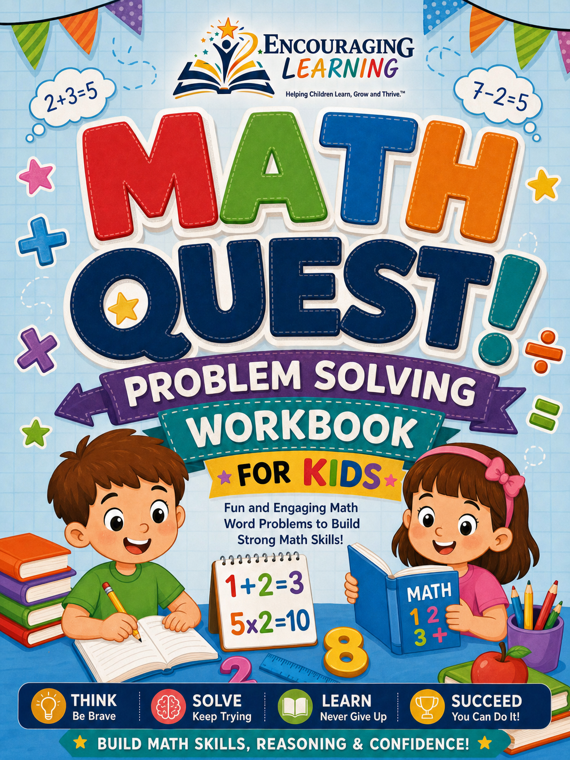 Math Quest! Problem Solving Workbook for Kids