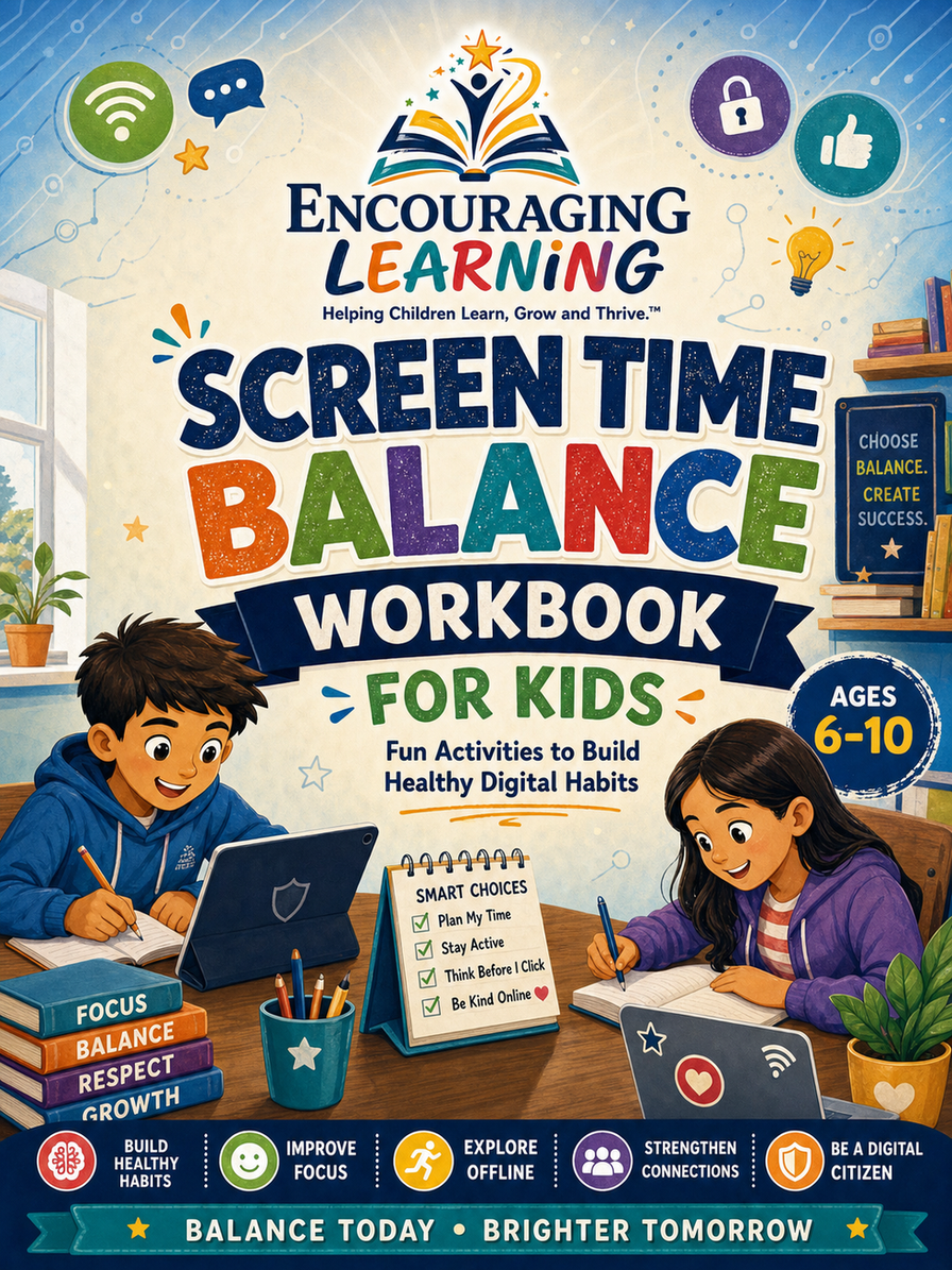 Screen Time Balance Workbook for Kids