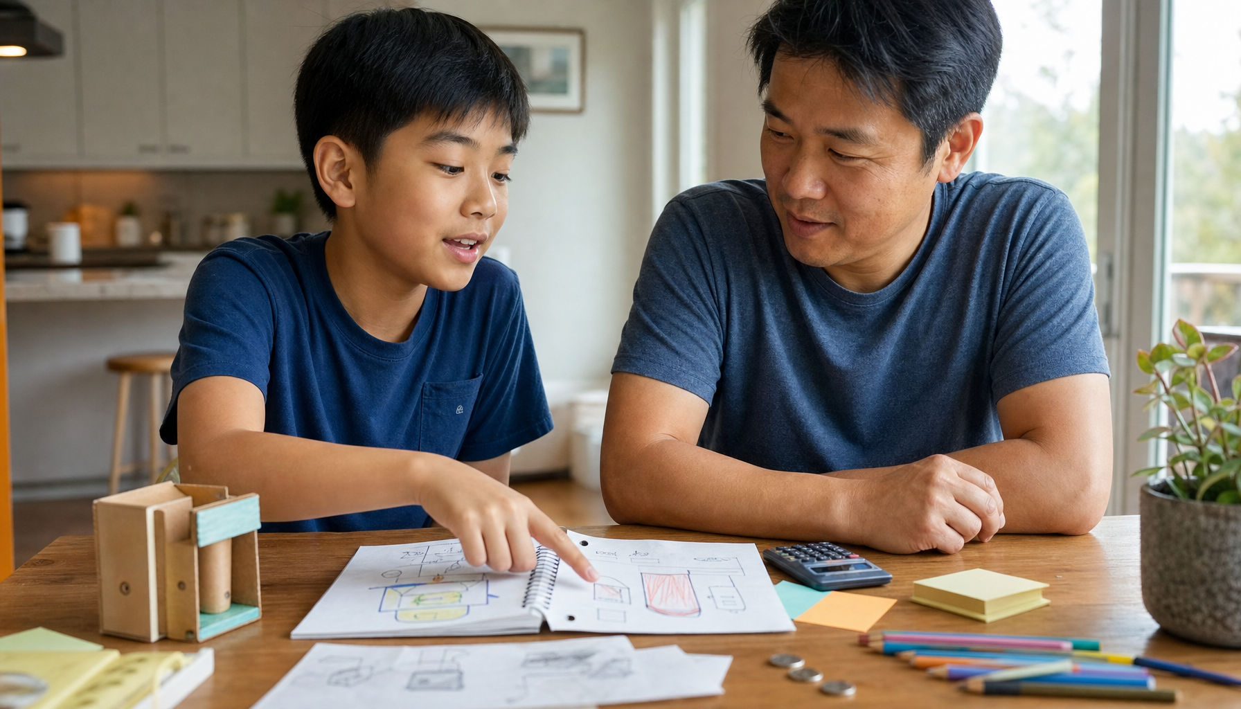 entrepreneurship for kids developing a business idea with a parent